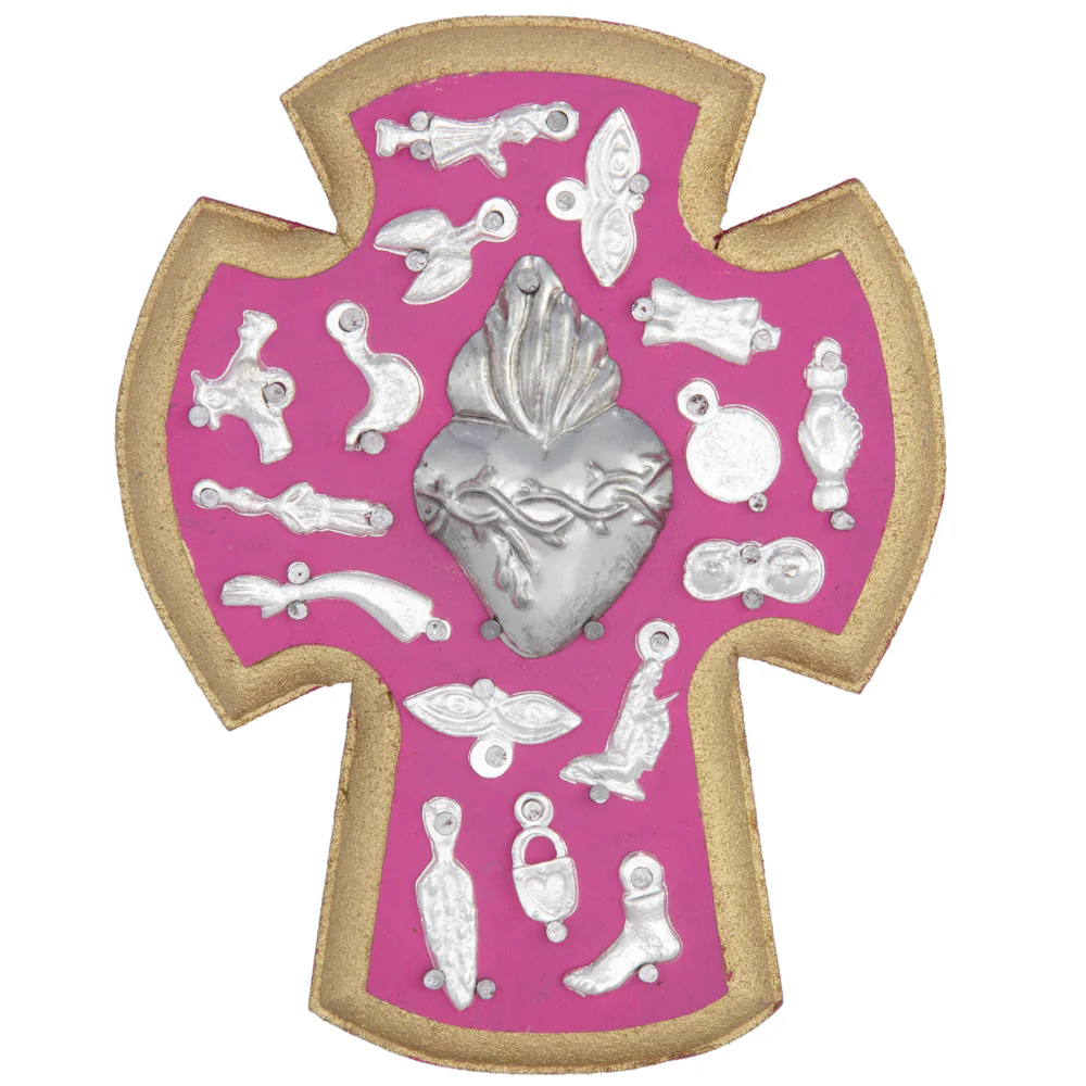 Wooden Wall Cross with Milagritos, Small - Image 16