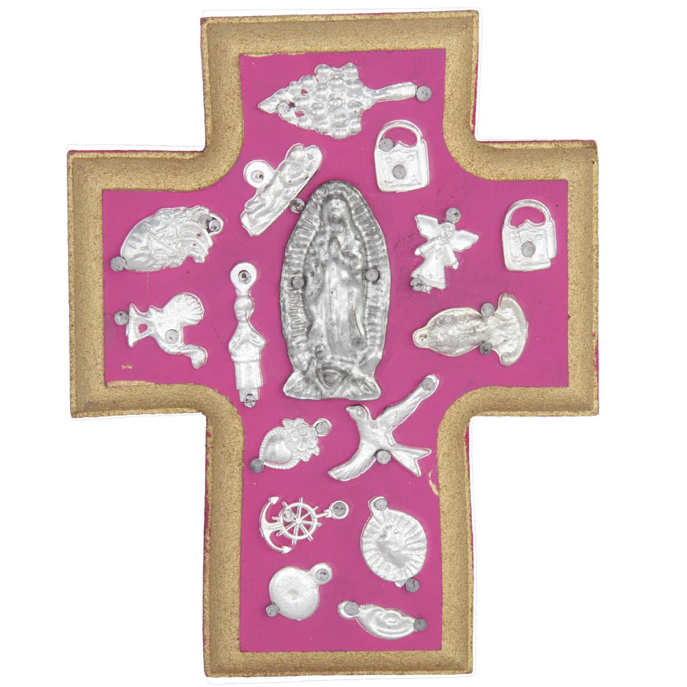 Wooden Wall Cross with Milagritos, Small - Image 17