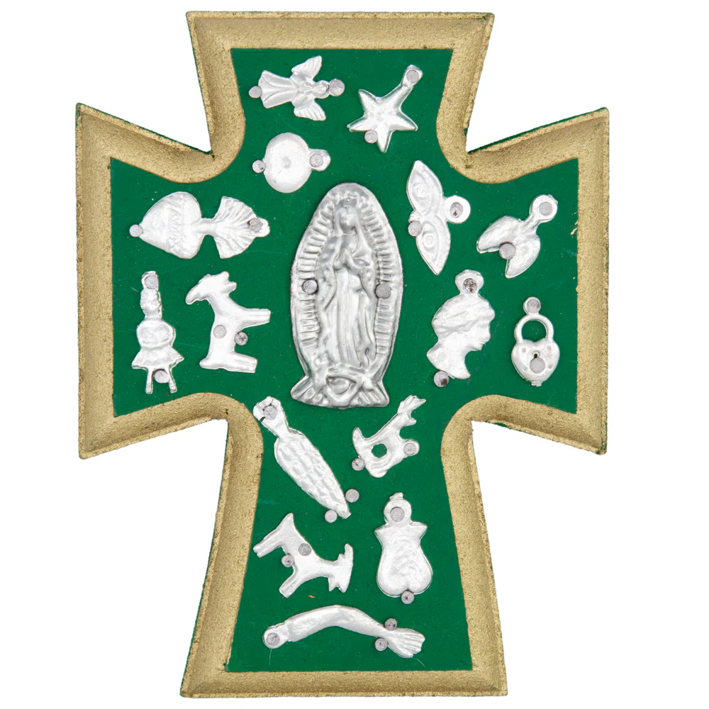 Wooden Wall Cross with Milagritos, Small - Image 21