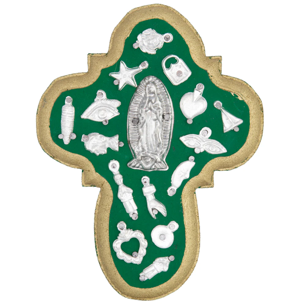 Wooden Wall Cross with Milagritos, Small - Image 22