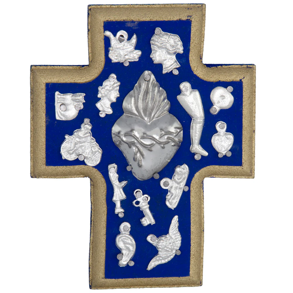 Wooden Wall Cross with Milagritos, Small - Image 23