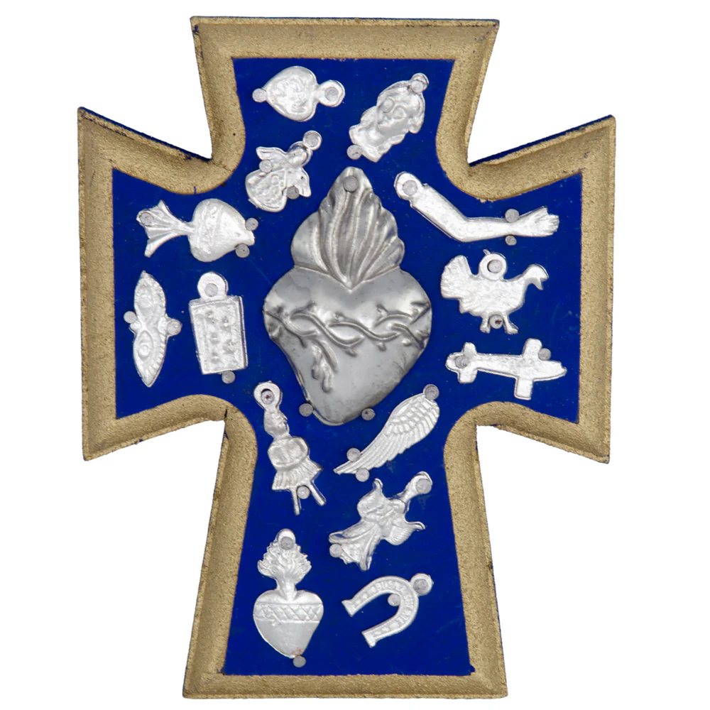 Wooden Wall Cross with Milagritos, Small - Image 24