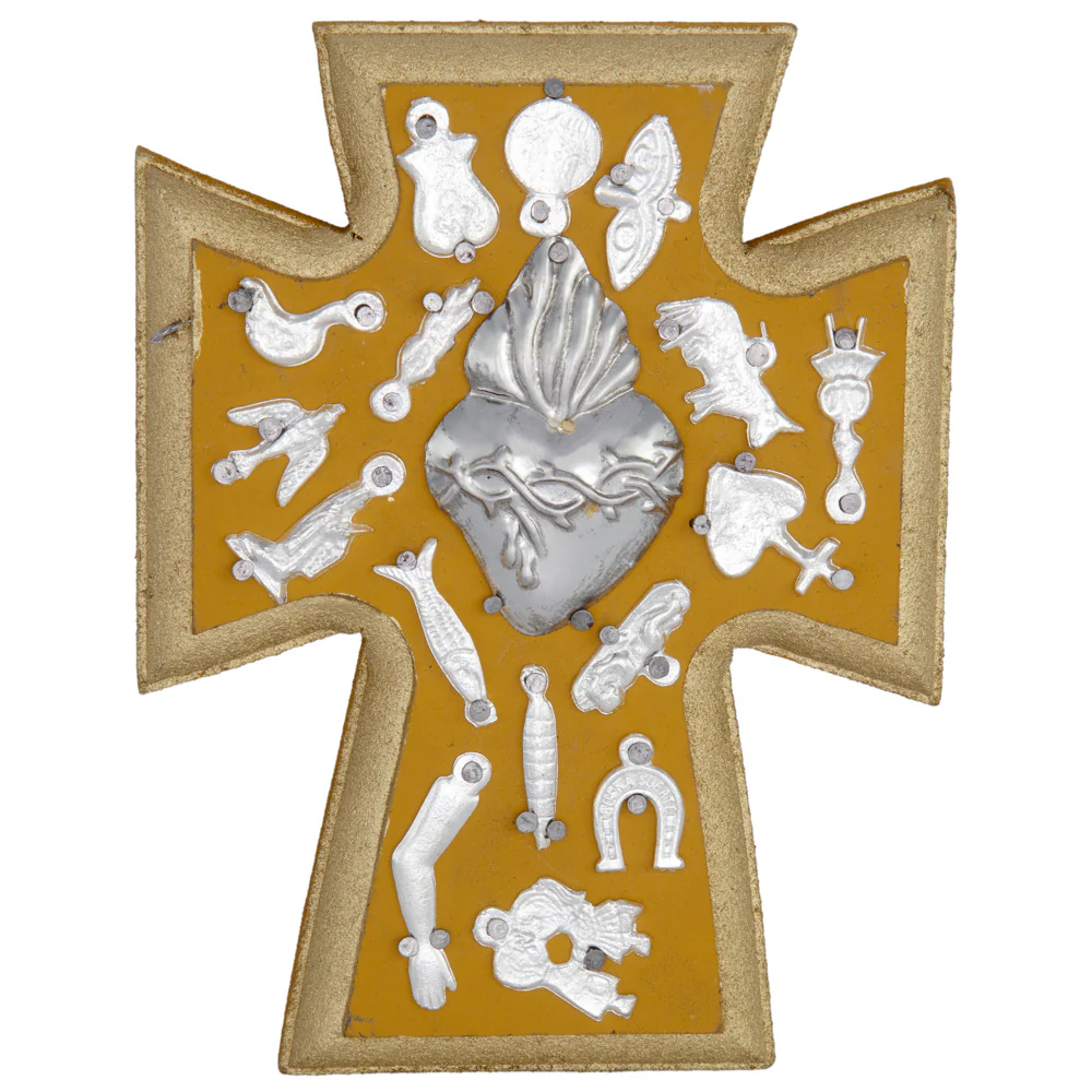 Wooden Wall Cross with Milagritos, Small - Image 25