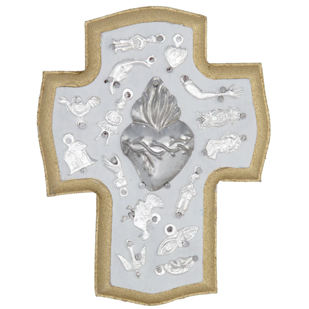 Wooden Wall Cross with Milagritos, Small - Image 27