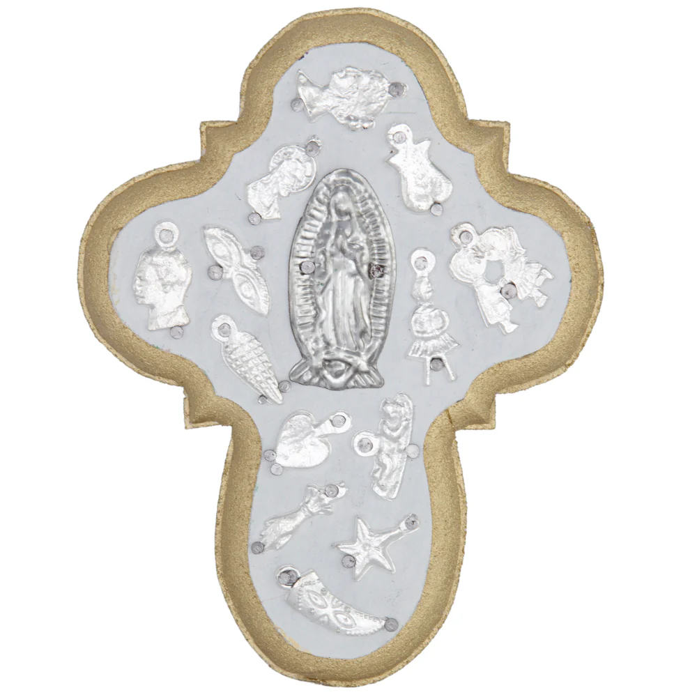 Wooden Wall Cross with Milagritos, Small - Image 28