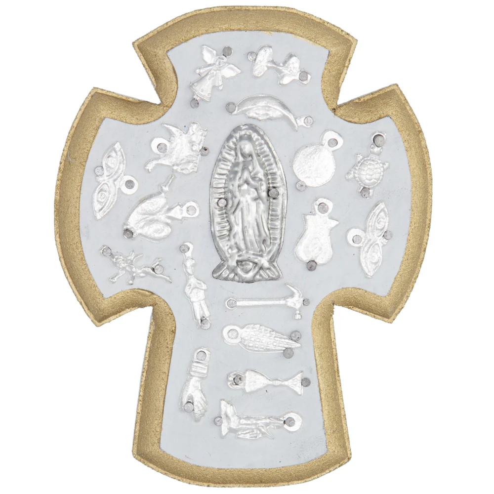 Wooden Wall Cross with Milagritos, Small - Image 29