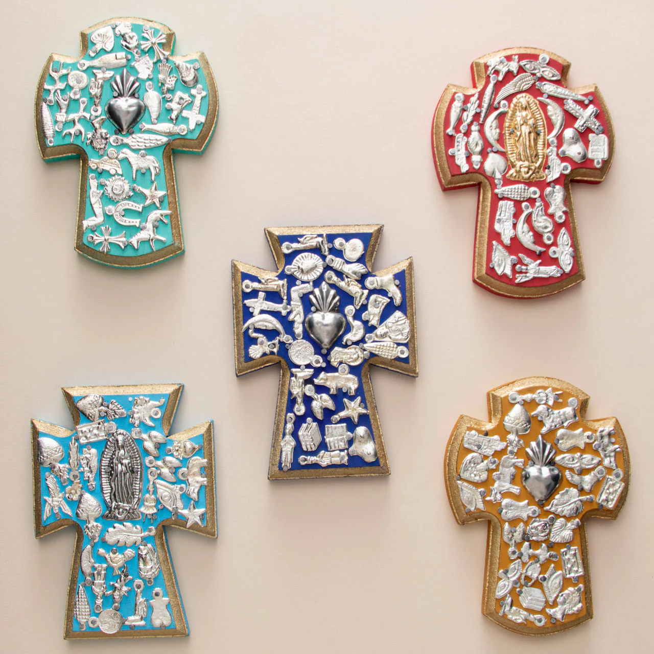 Wooden Wall Cross with Milagritos, Small - Image 4