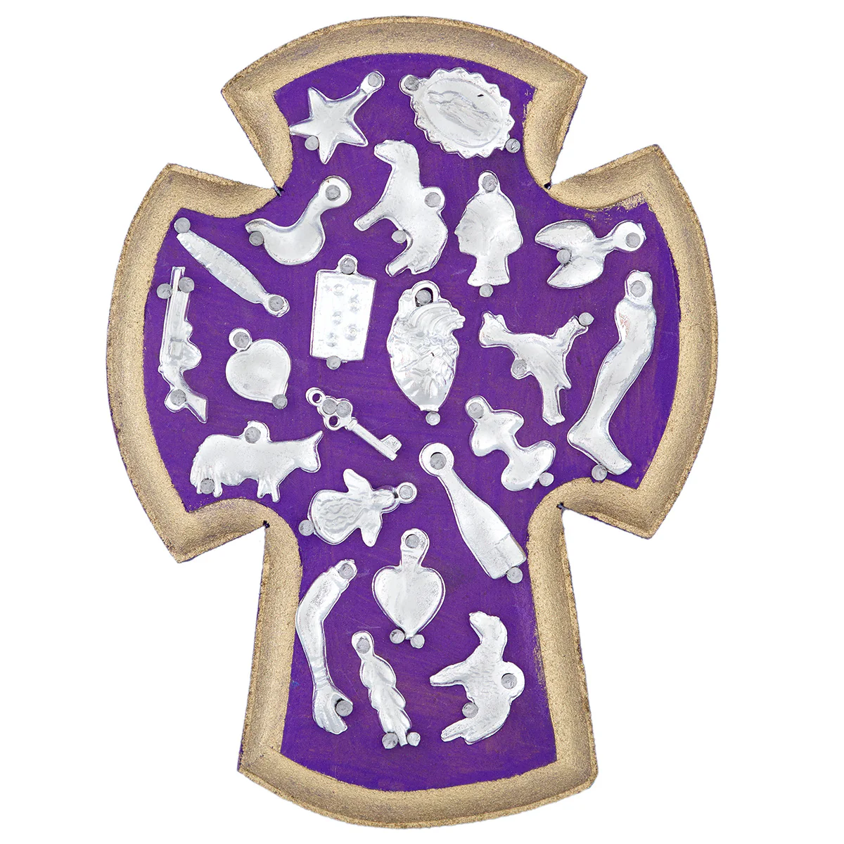 Wooden Wall Cross with Milagritos, Small - Image 8