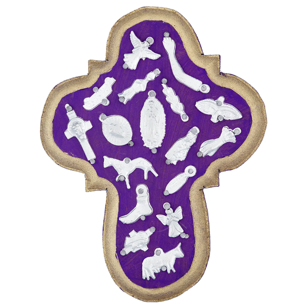 Wooden Wall Cross with Milagritos, Small - Image 9