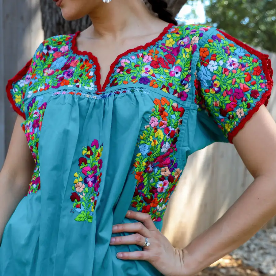 Sophia Hand-Embroidered Short Sleeve Blouse - Image 10
