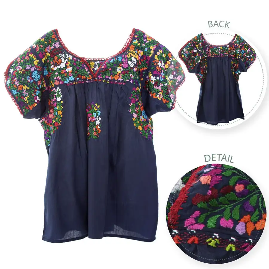 Sophia Hand-Embroidered Short Sleeve Blouse - Image 16