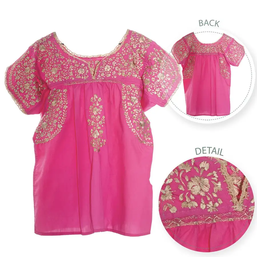 Sophia Hand-Embroidered Short Sleeve Blouse - Image 17