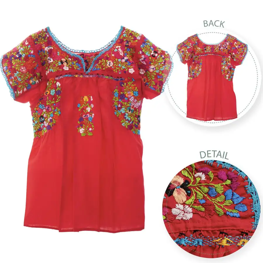 Sophia Hand-Embroidered Short Sleeve Blouse - Image 19
