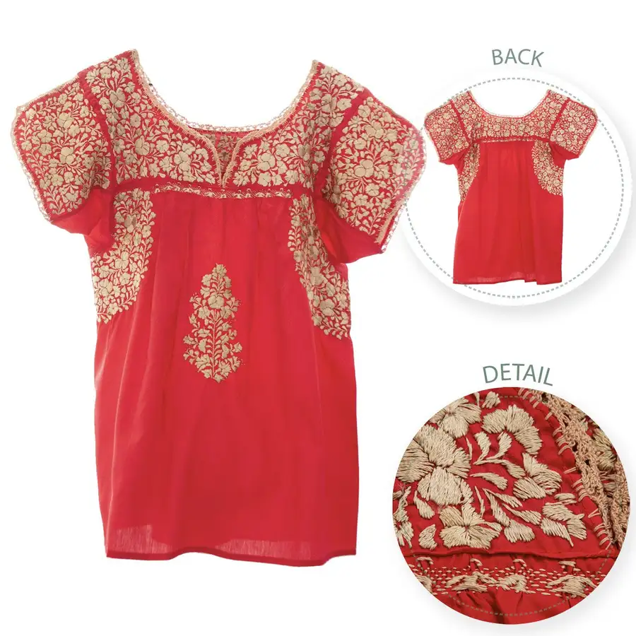 Sophia Hand-Embroidered Short Sleeve Blouse - Image 20