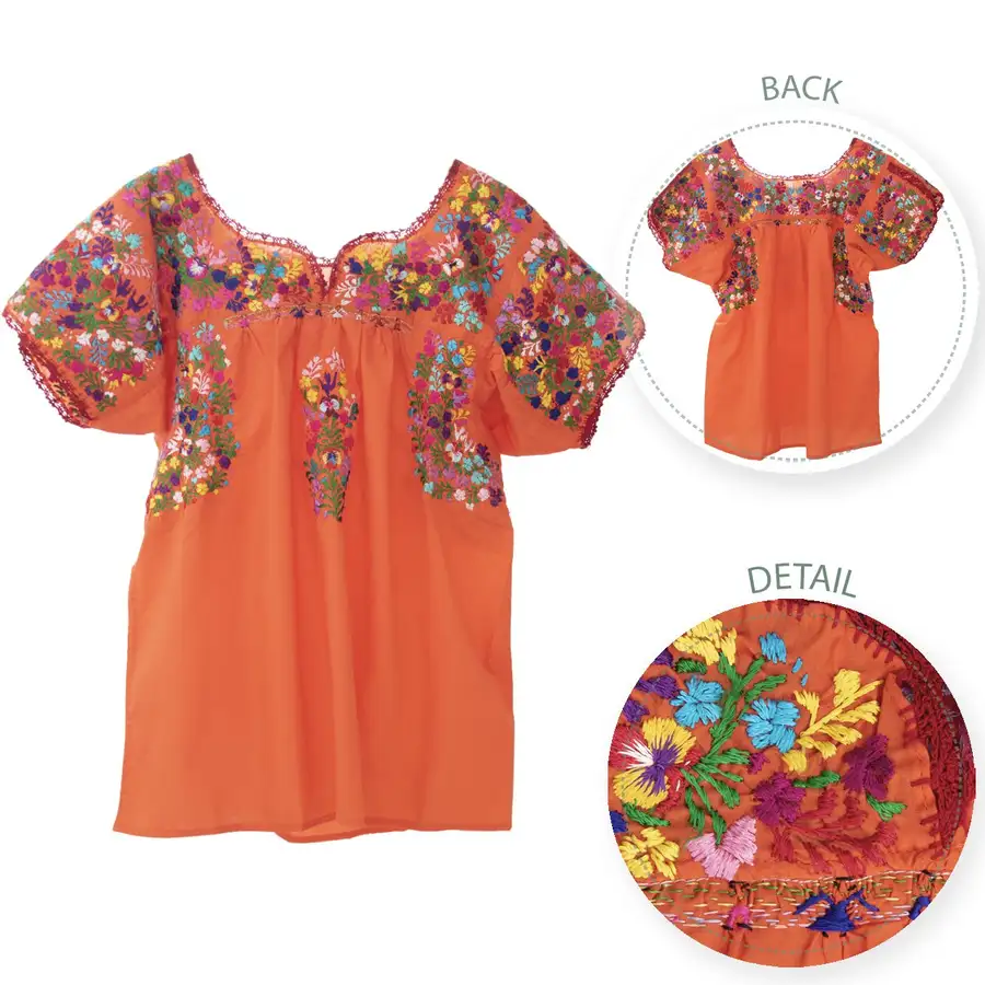 Sophia Hand-Embroidered Short Sleeve Blouse - Image 23