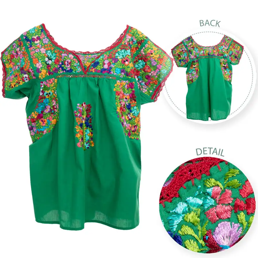 Sophia Hand-Embroidered Short Sleeve Blouse - Image 24