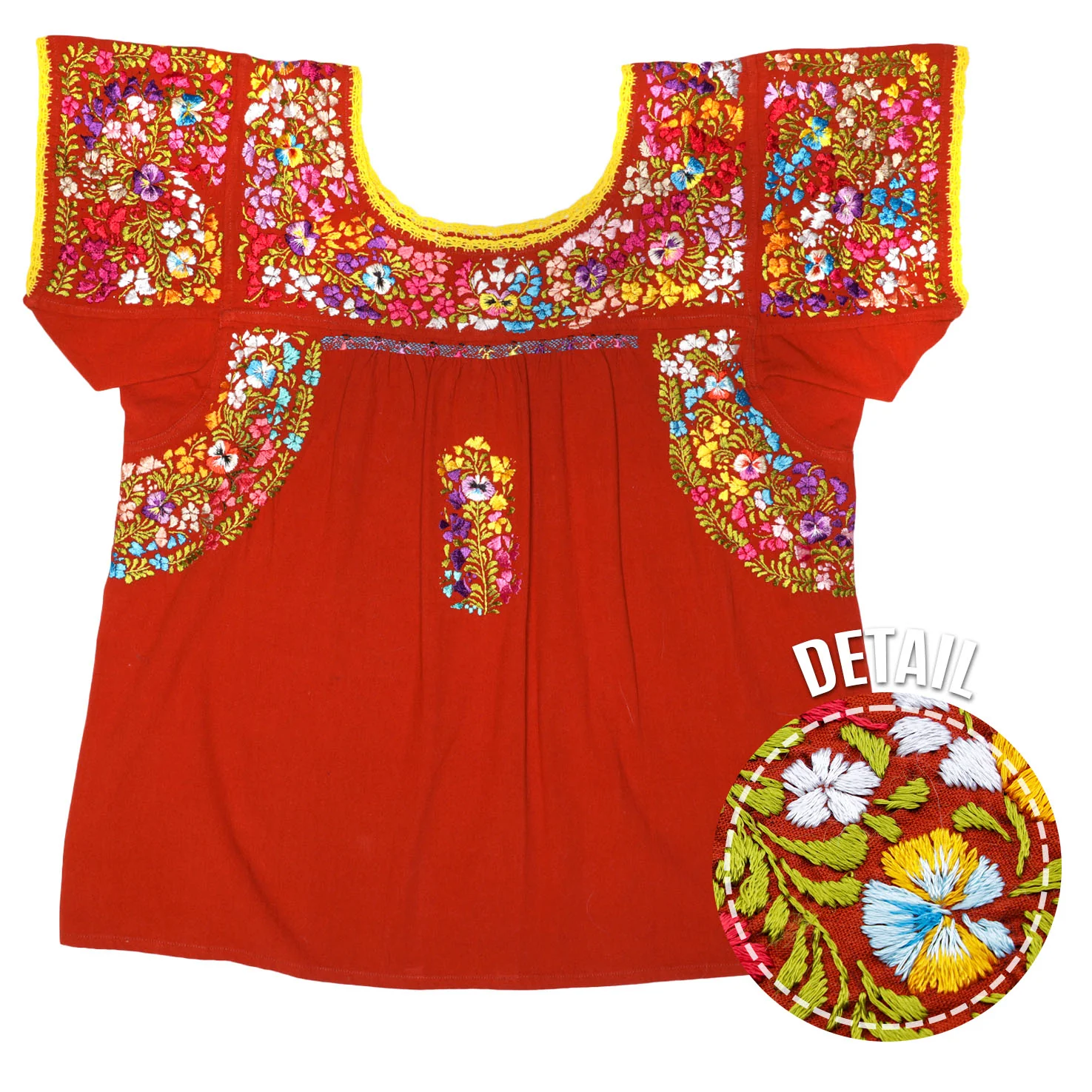 Sophia Hand-Embroidered Short Sleeve Blouse - Image 28