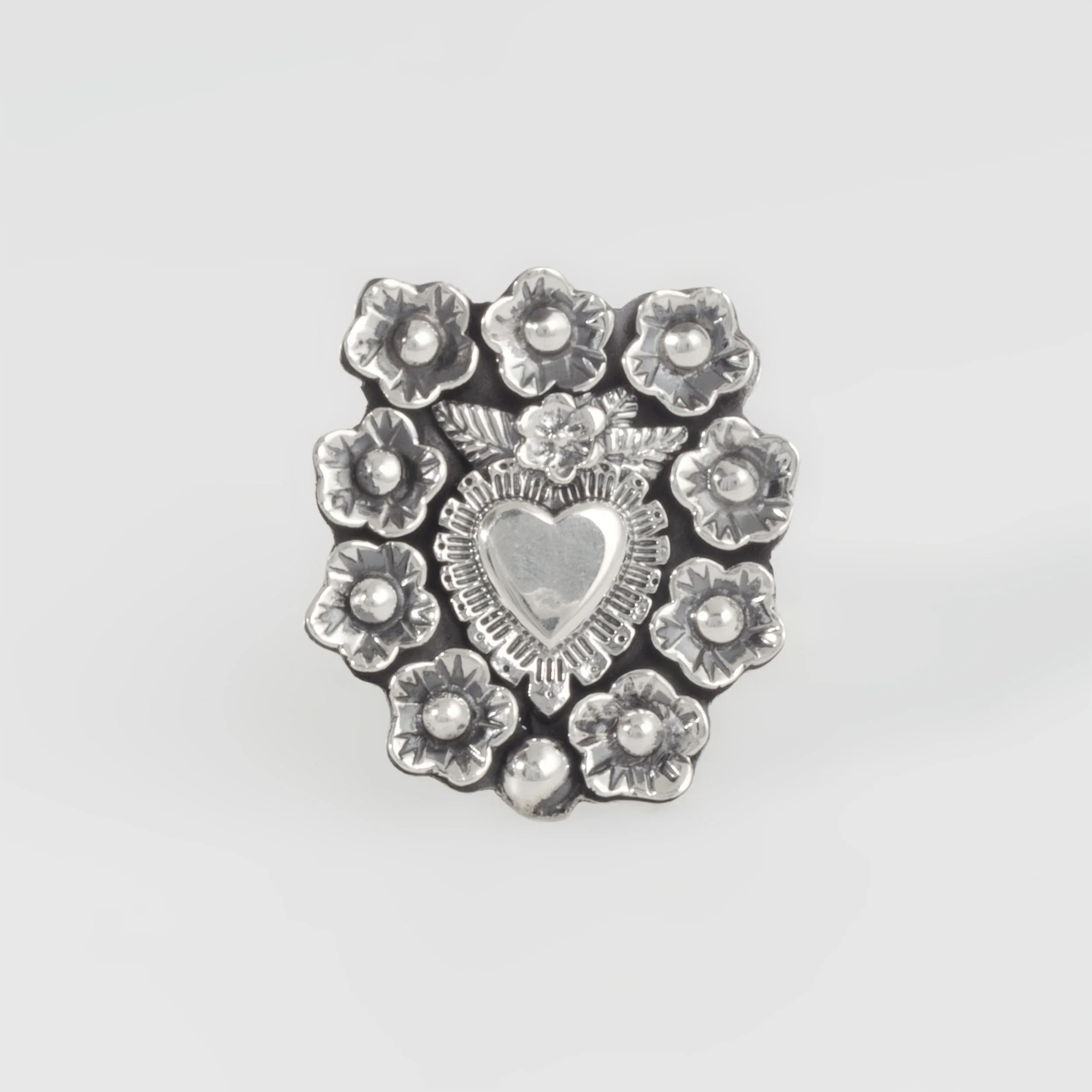 Sterling Silver Corazón Sagrado Garden Ring - Image 3