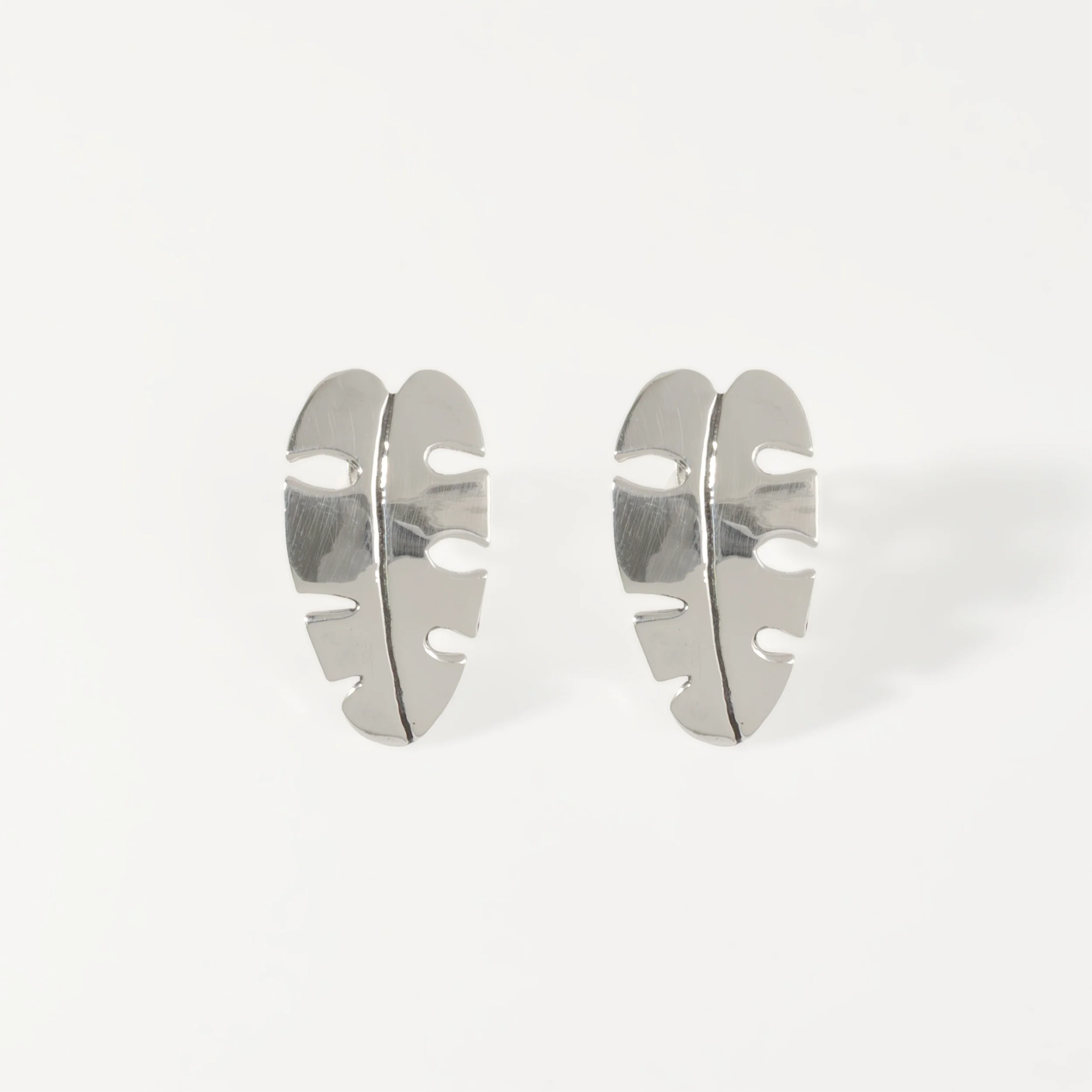 Sterling Silver Monstera Earrings - Image 3