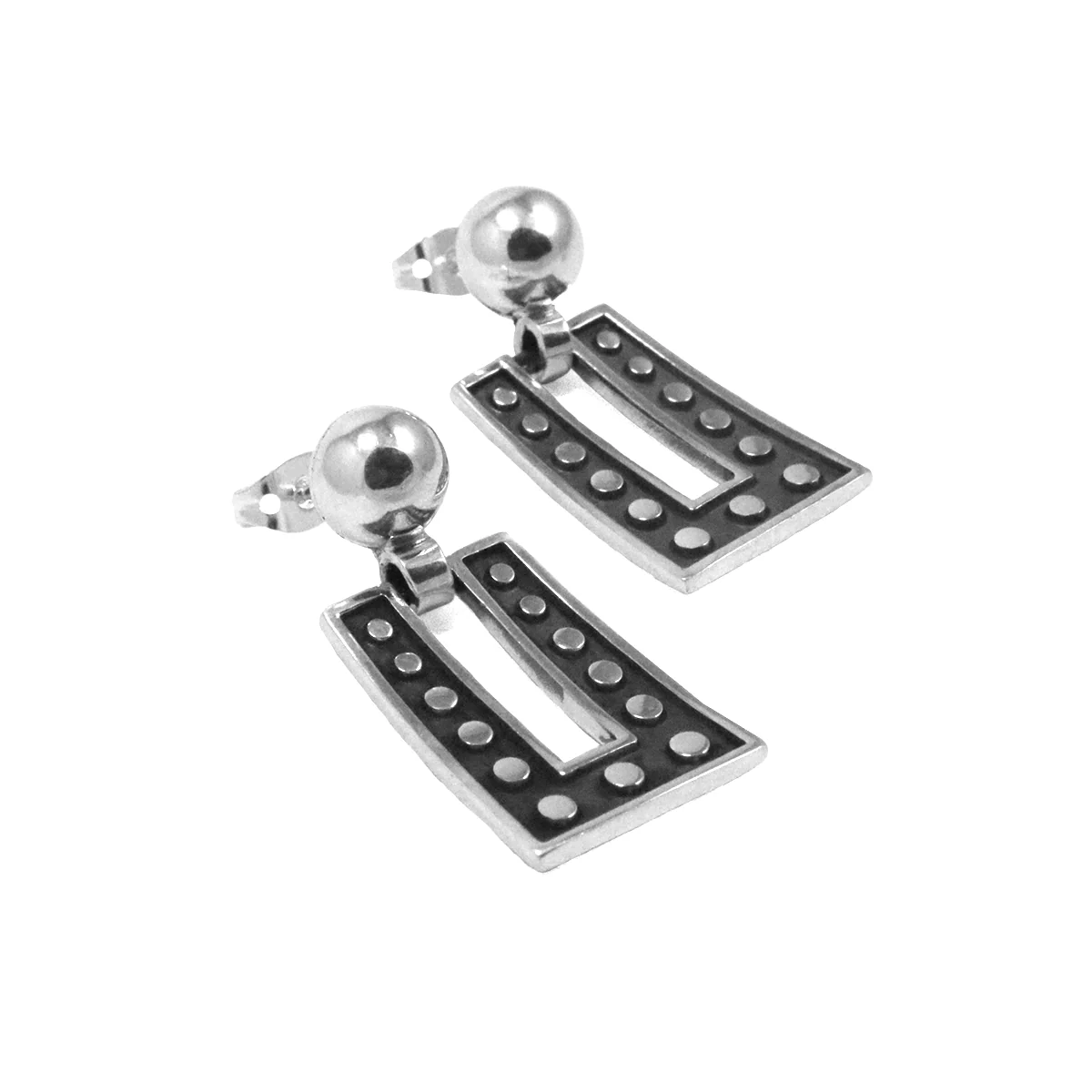 Sterling Silver Pyramid Earrings - Image 3