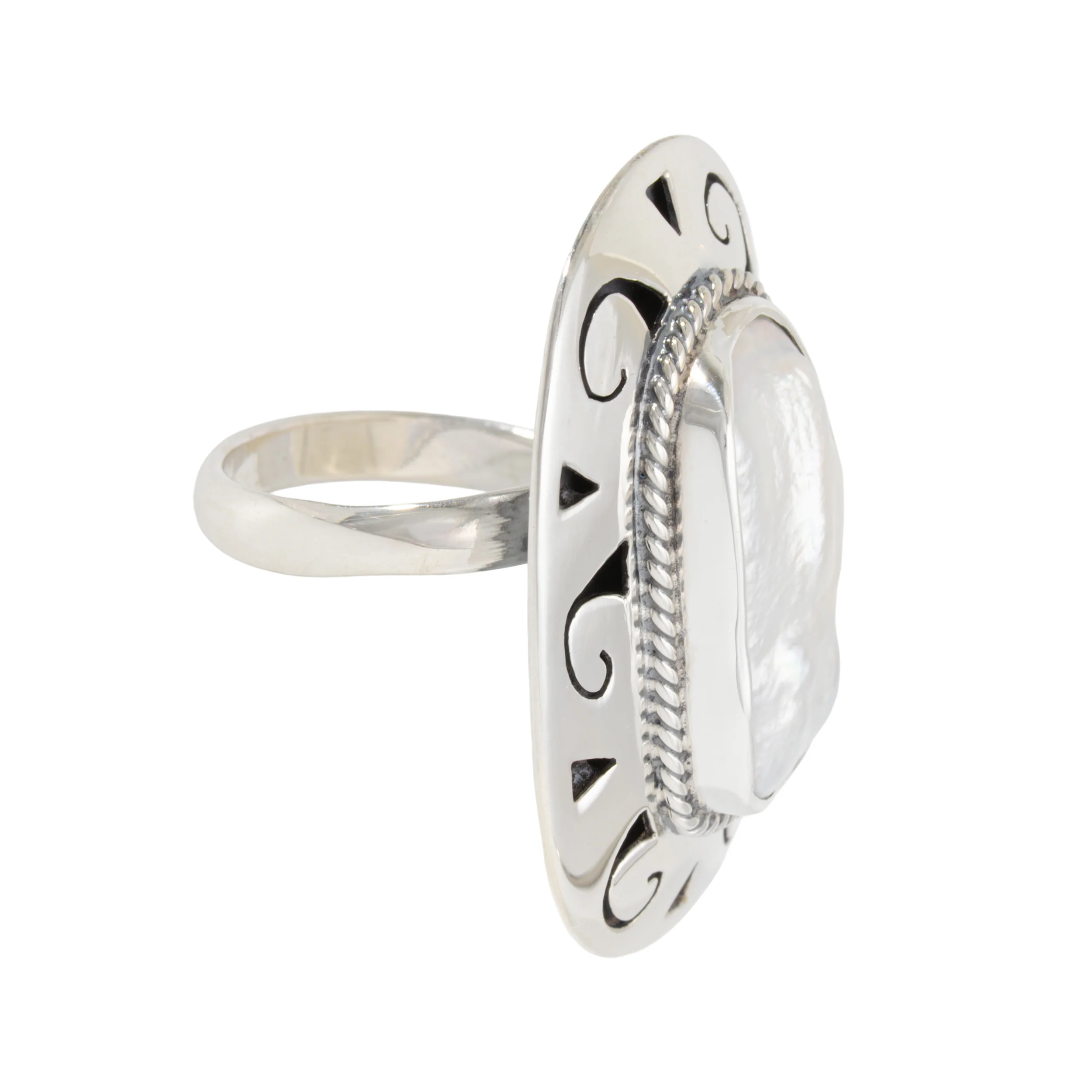 Sterling Silver Shadowbox Pearl Ring - Image 4