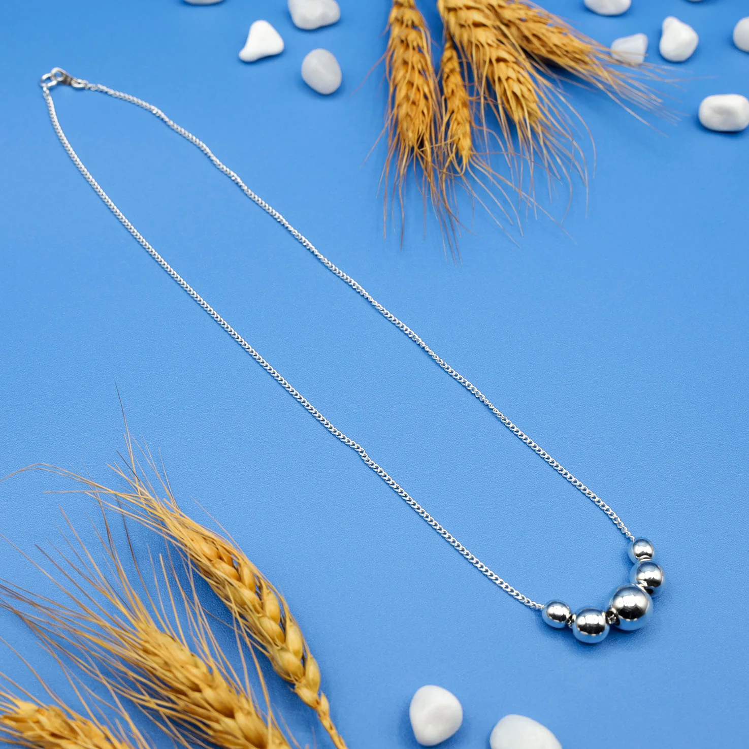 Sterling Silver Sphere Necklace and Earrings Set - Image 4