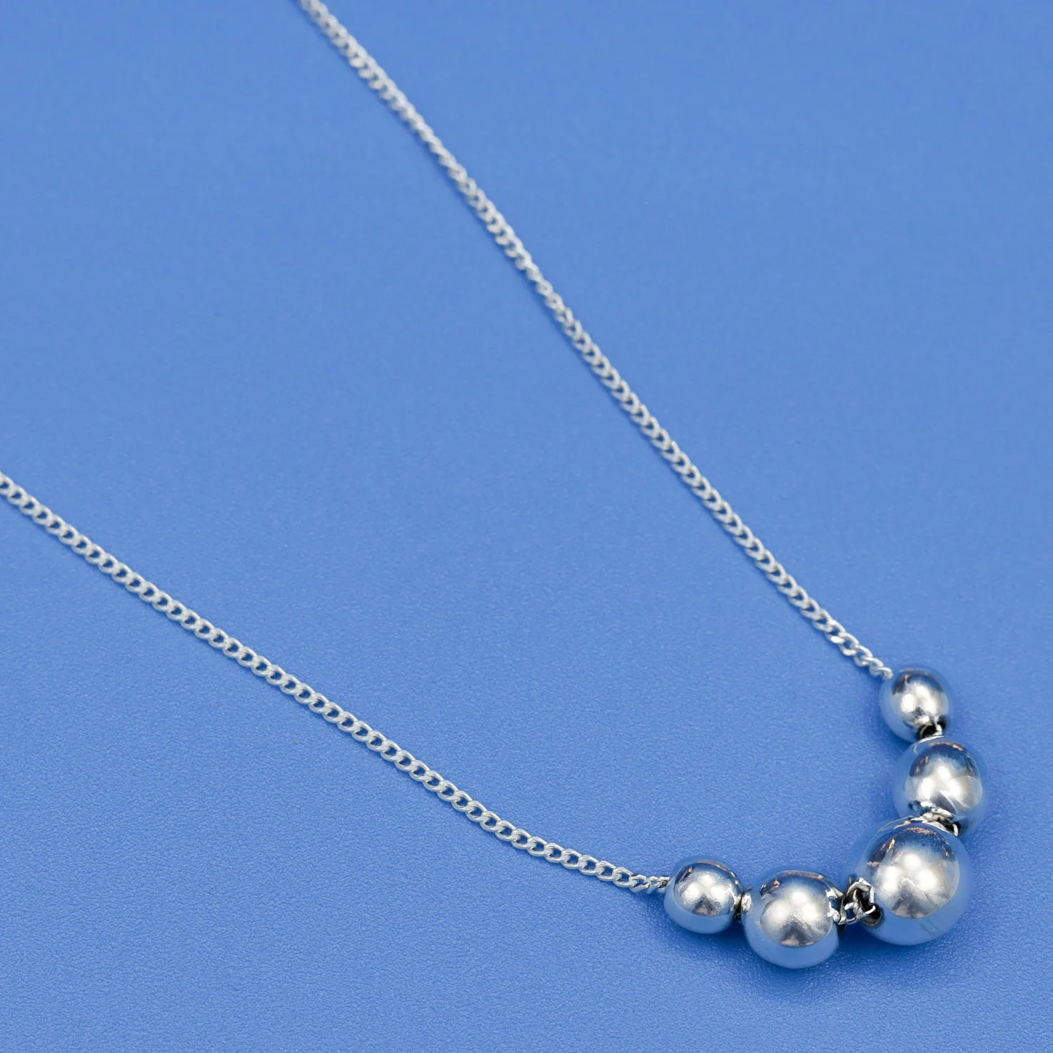 Sterling Silver Sphere Necklace and Earrings Set - Image 5