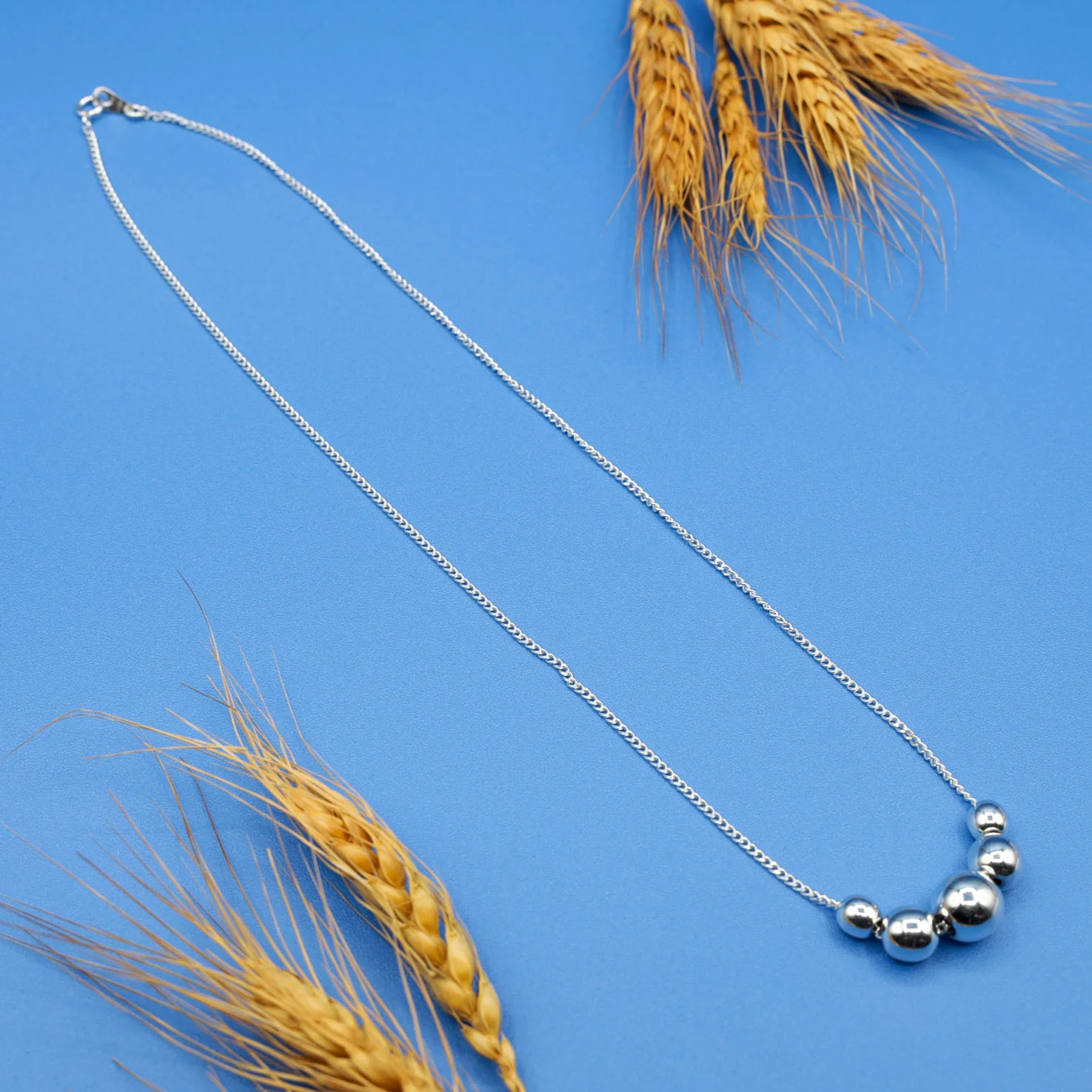 Sterling Silver Sphere Necklace and Earrings Set - Image 6