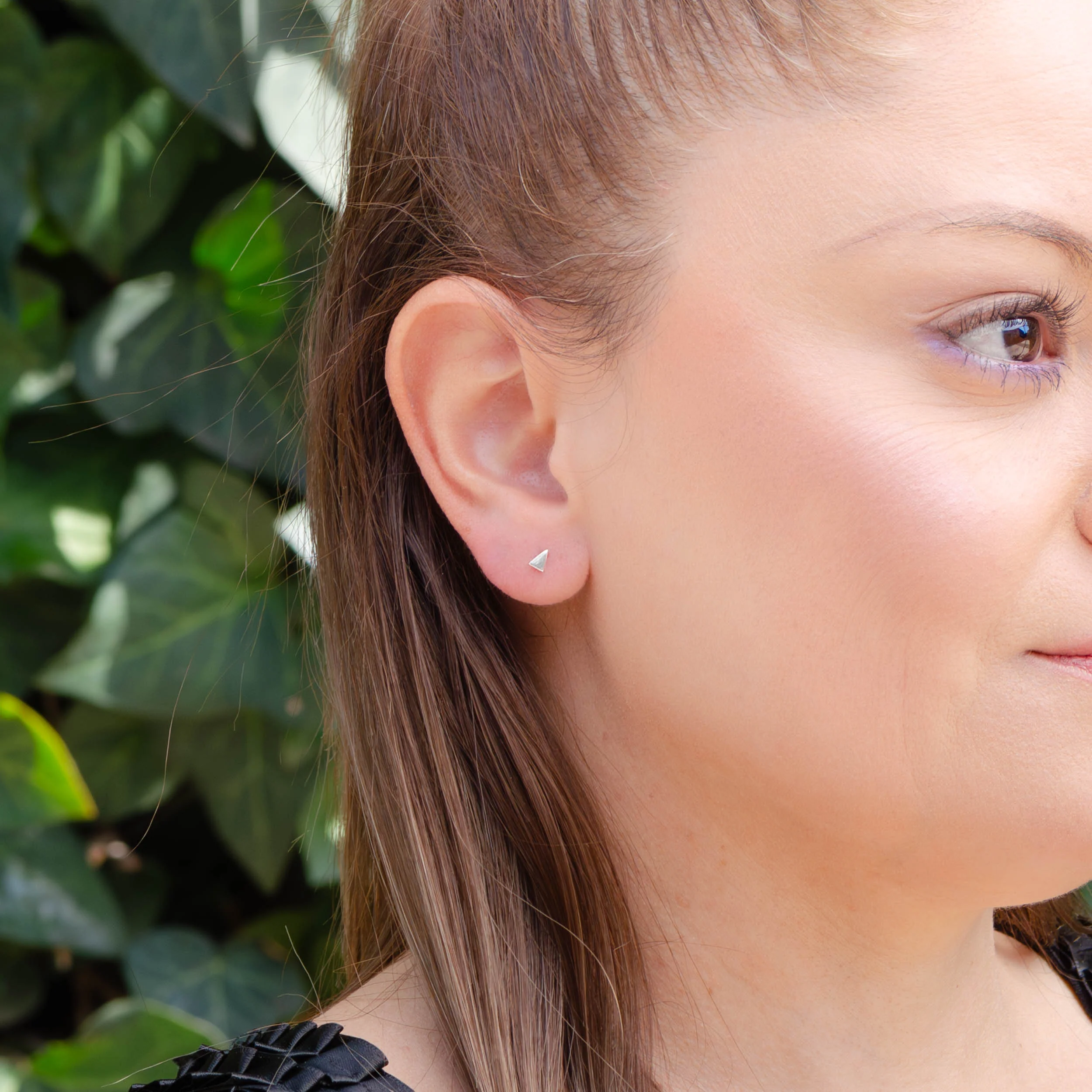 Sterling Silver Triangle Pyramid Earrings - Image 3