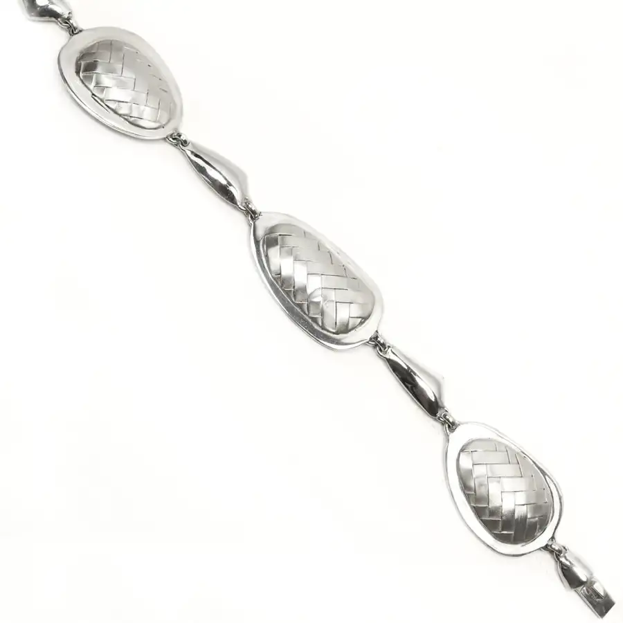 Sterling Silver Woven Detail Bracelet - Entramado Collection - Image 3