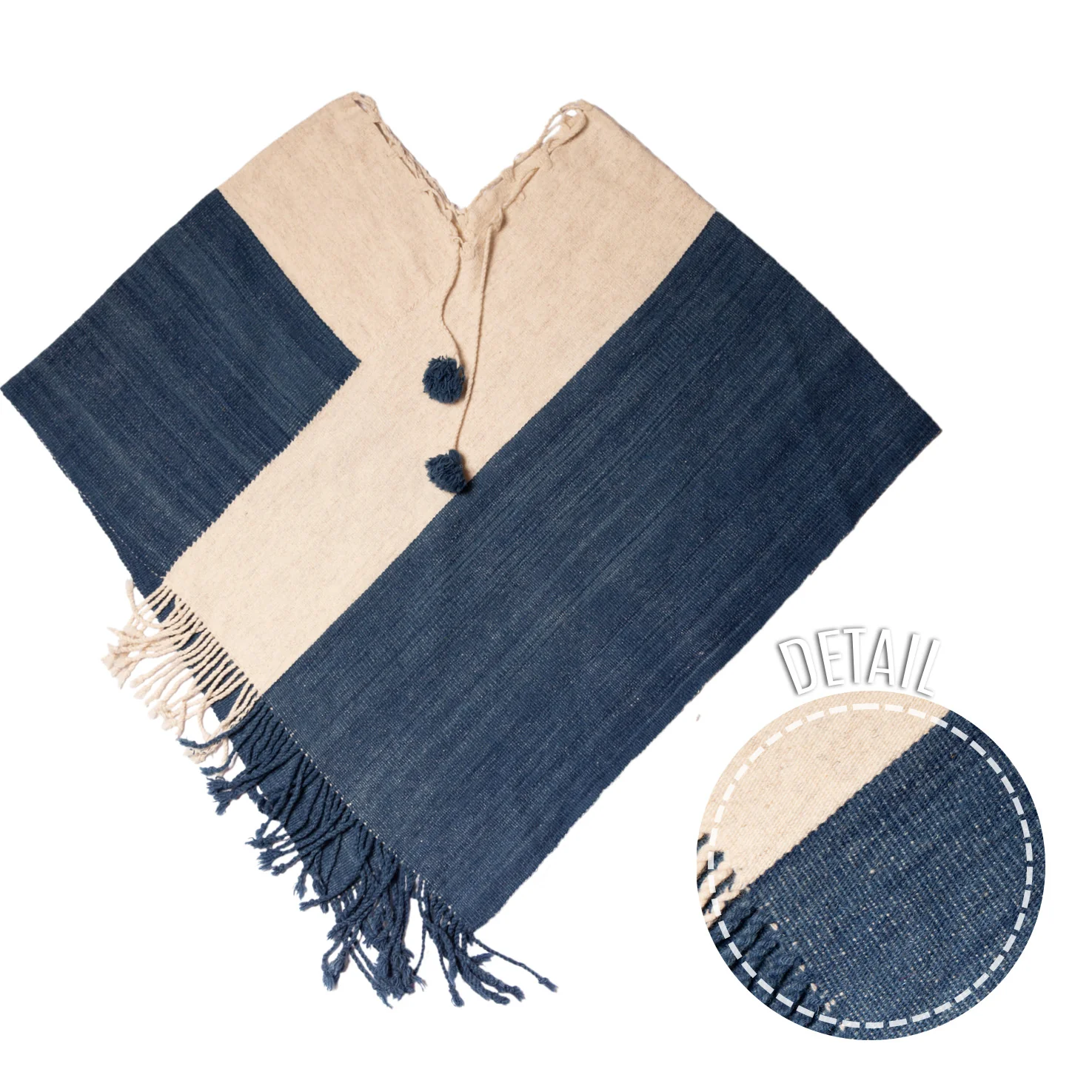 Tanamacoyan Naturally Dyed Wool Quexquemitl, Poncho - Image 3