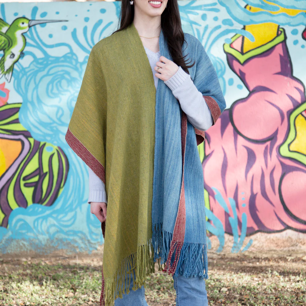 Tanamacoyan Naturally Dyed Wool Ruana - Image 4