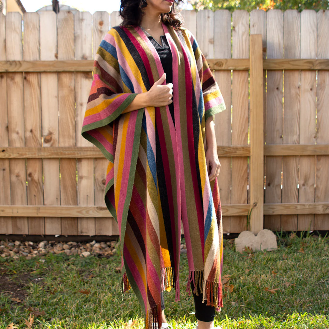 Tanamacoyan Naturally Dyed Wool Ruana - Image 5