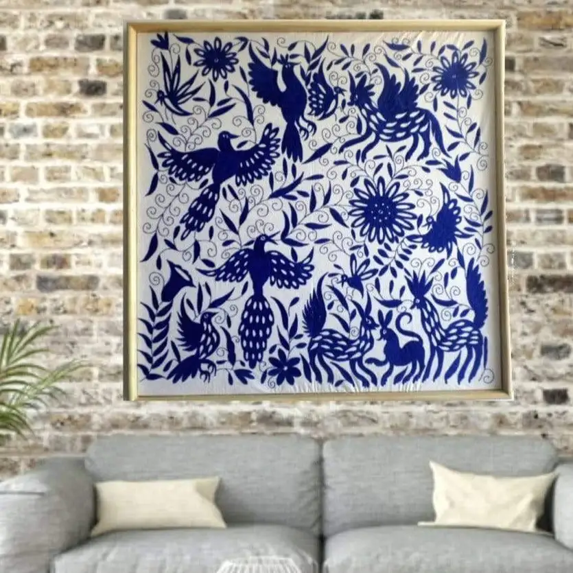 Otomí Hand-Embroidered Tapestry - Image 4