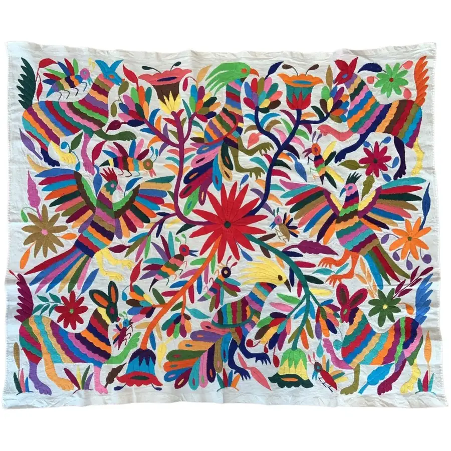 Otomí Hand-Embroidered Tapestry - Image 5