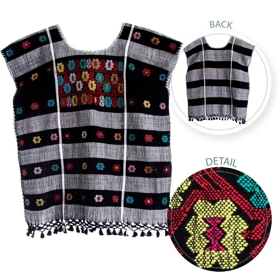 Trenzado Huipil de Telar Blouse - Image 17