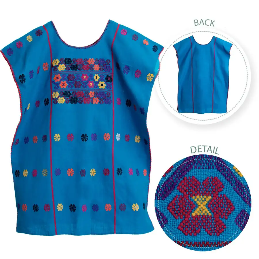 Trenzado Huipil de Telar Blouse - Image 19