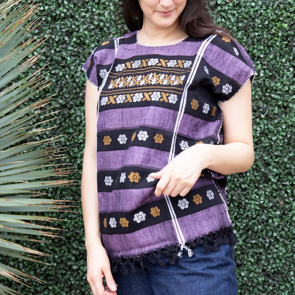 Trenzado Huipil de Telar Blouse - Image 4