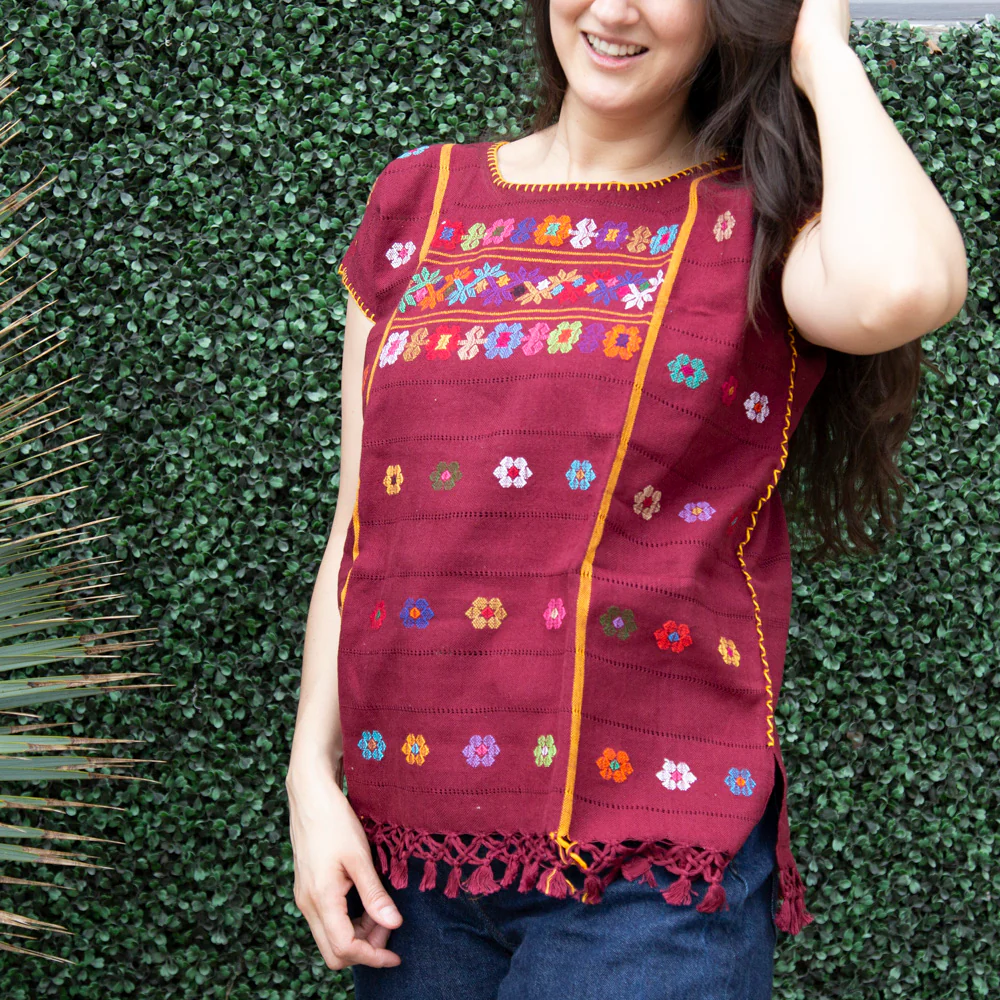 Trenzado Huipil de Telar Blouse - Image 7