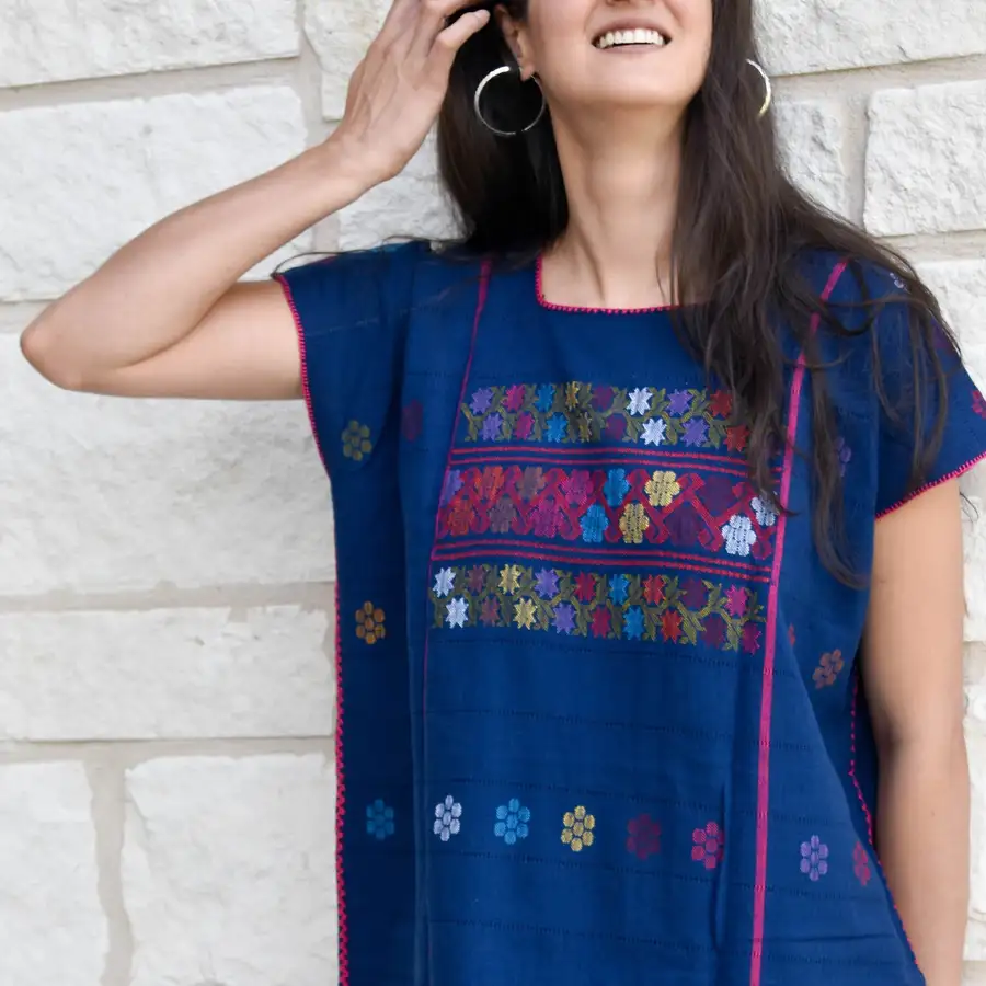 Trenzado Long Huipil de Telar Dress - Image 7