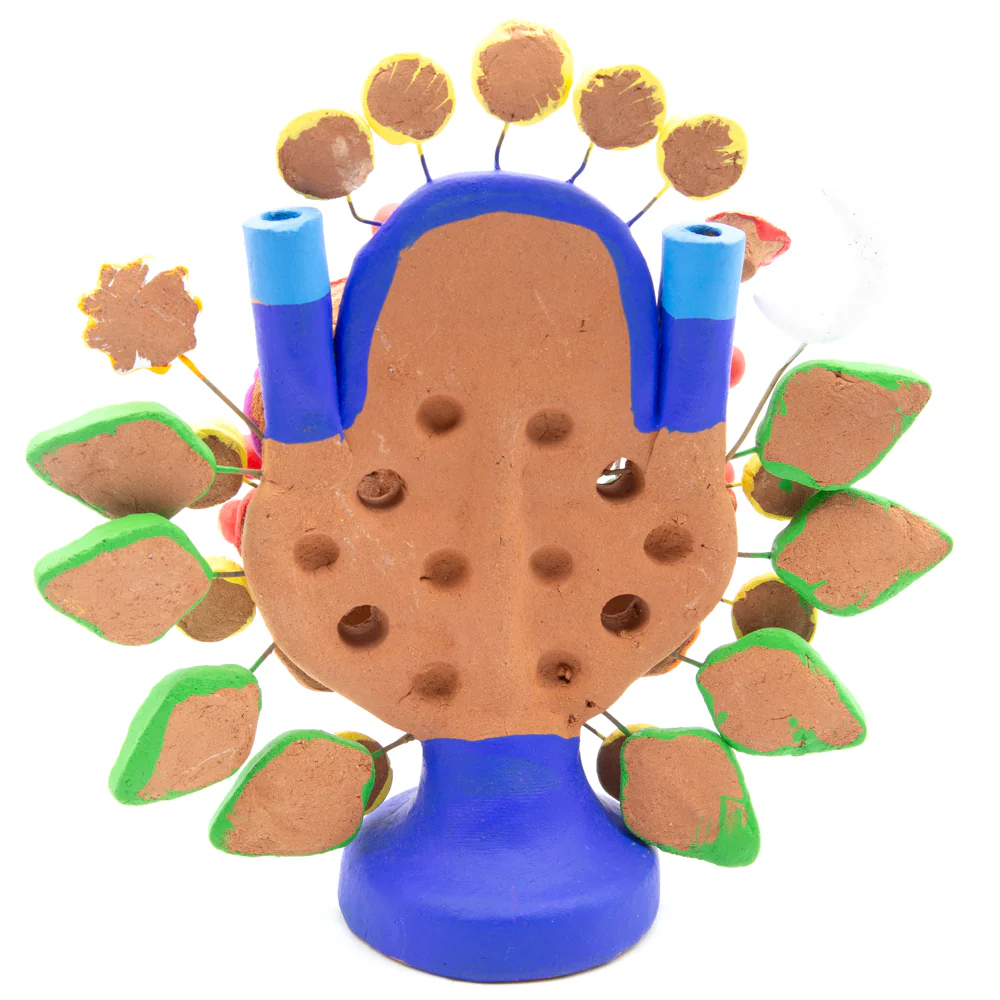 Virgen de Guadalupe Small Tree of Life Clay Sculpture - Image 3