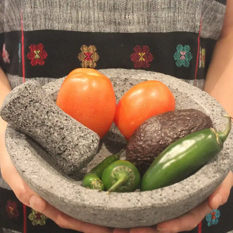 Volcanic Stone Molcajete with Wooden Base - Image 4