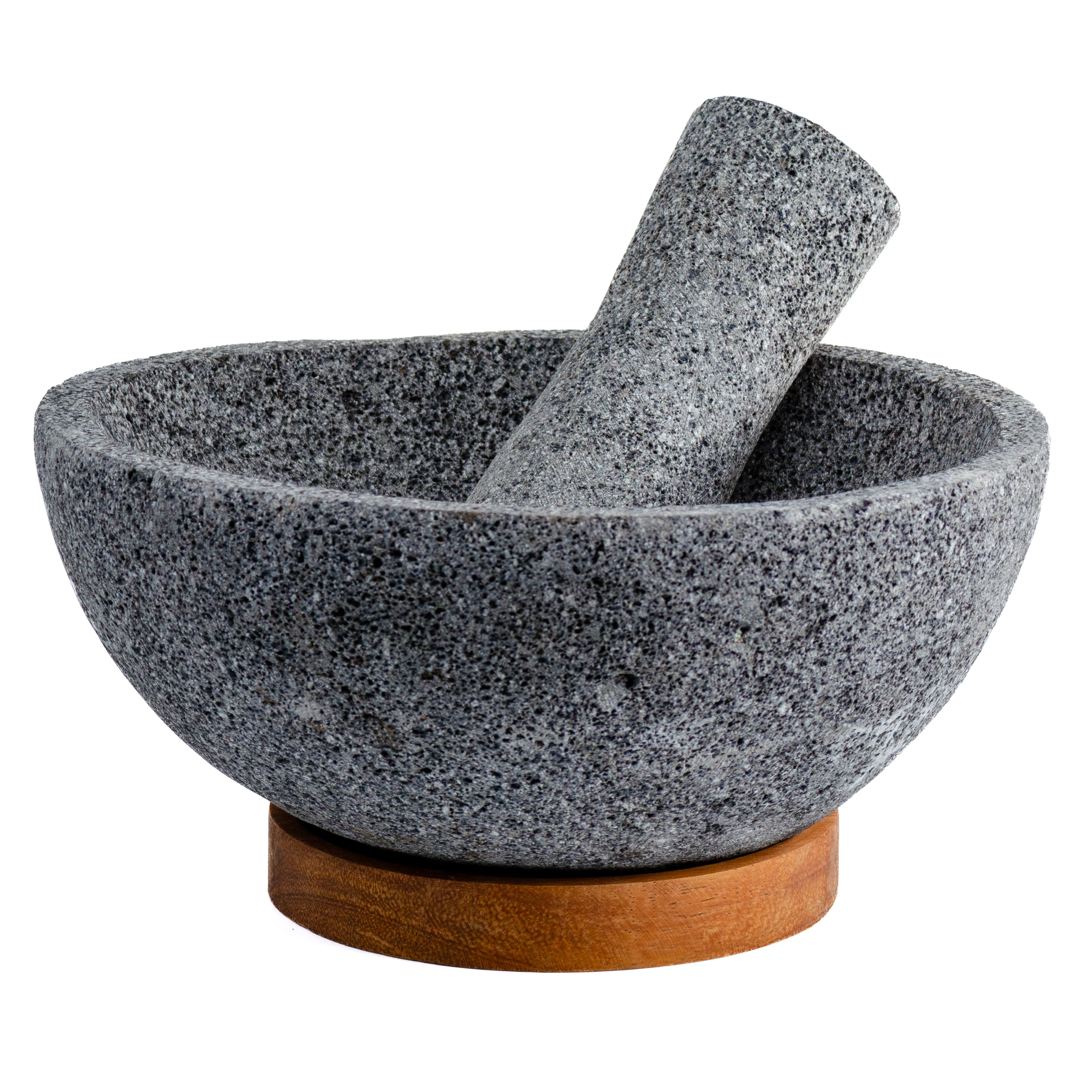 Volcanic Stone Molcajete with Wooden Base - Image 6