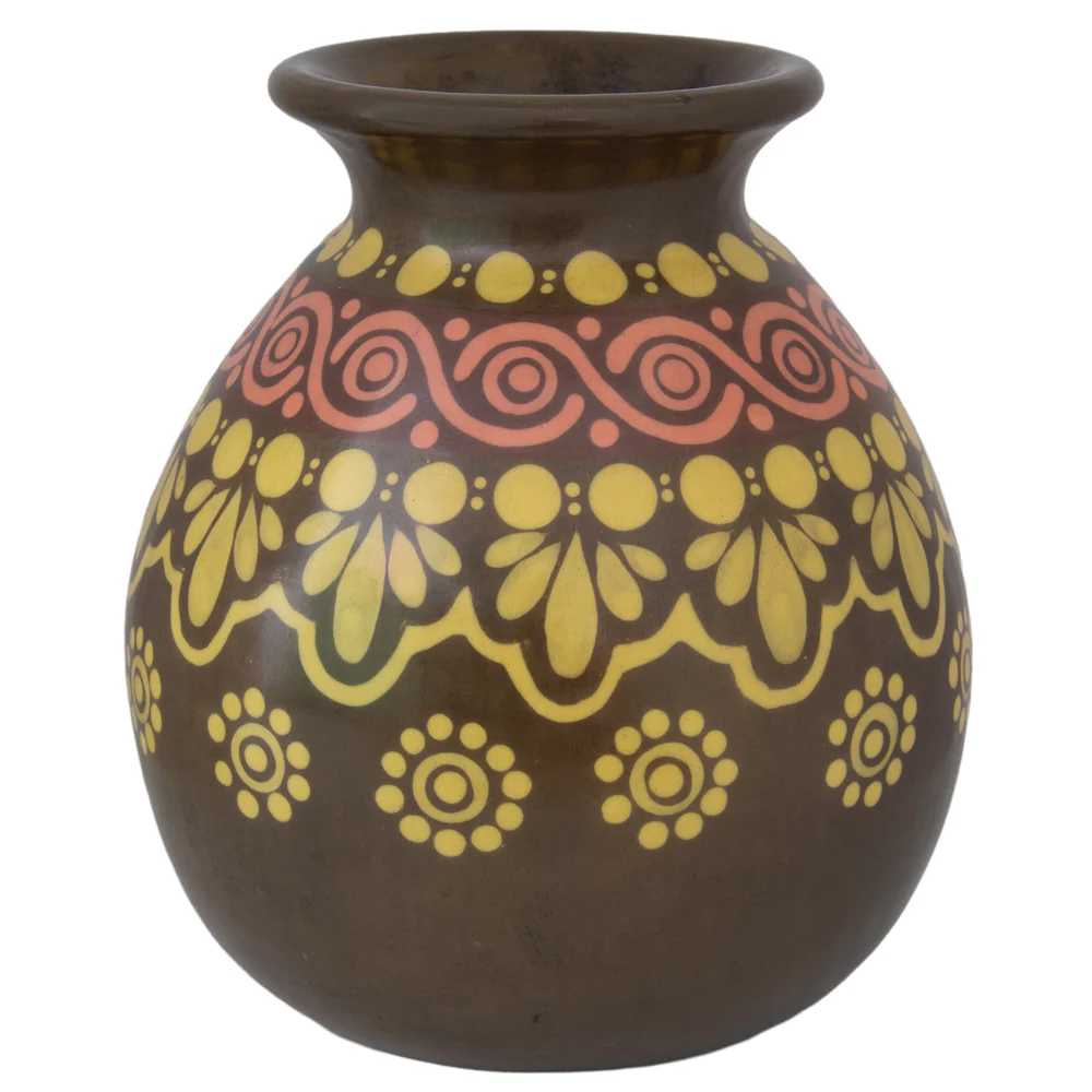 Zinapécuaro Flores Hand-Painted Ceramic Vase - Image 5