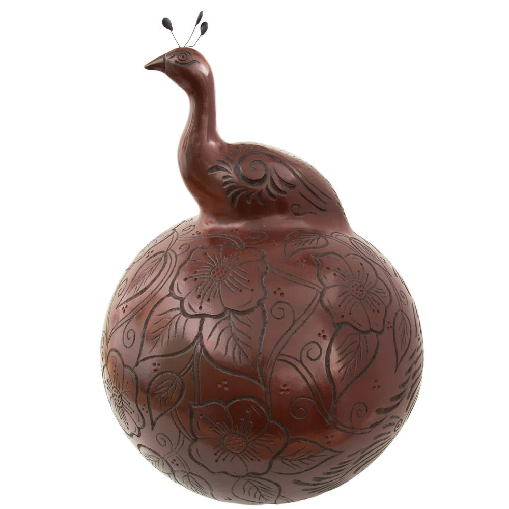 Zinapécuaro Large Peacock Bowl Sculpture - Image 5