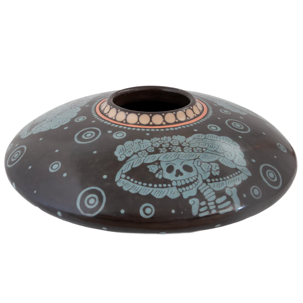 Zinapécuaro Luneta Catrina Ceramic Vase - Image 6