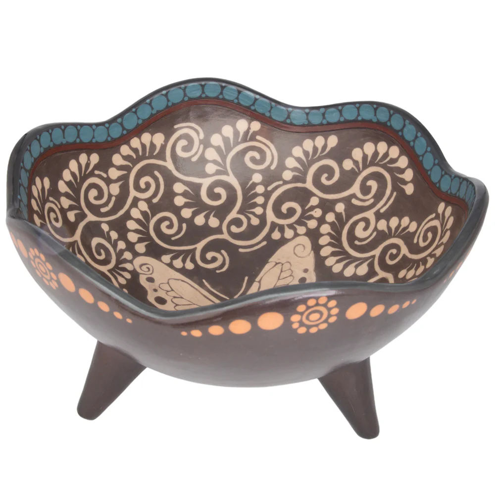 Zinapécuaro Mariposa Ceramic Bowl with Legs - Image 4