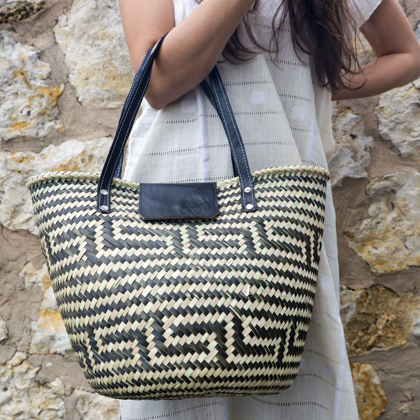 Zipolite Woven Palm Beach Bag Tote - Image 12