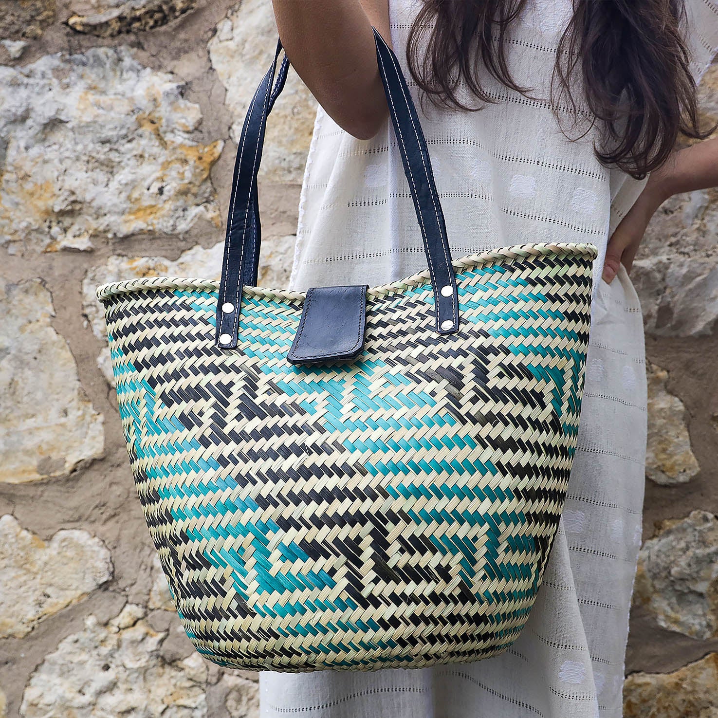 Zipolite Woven Palm Beach Bag Tote - Image 8